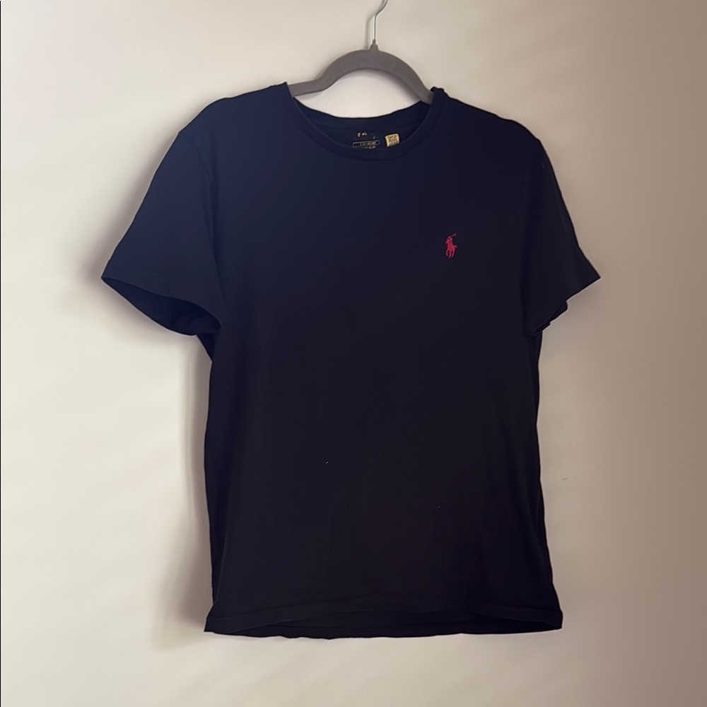 Polo by Ralph Lauren Men's Black Tee with Red Logo